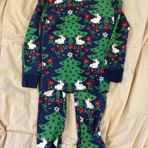 Hanna Andersson Green and Blue Holiday Pajama Set
